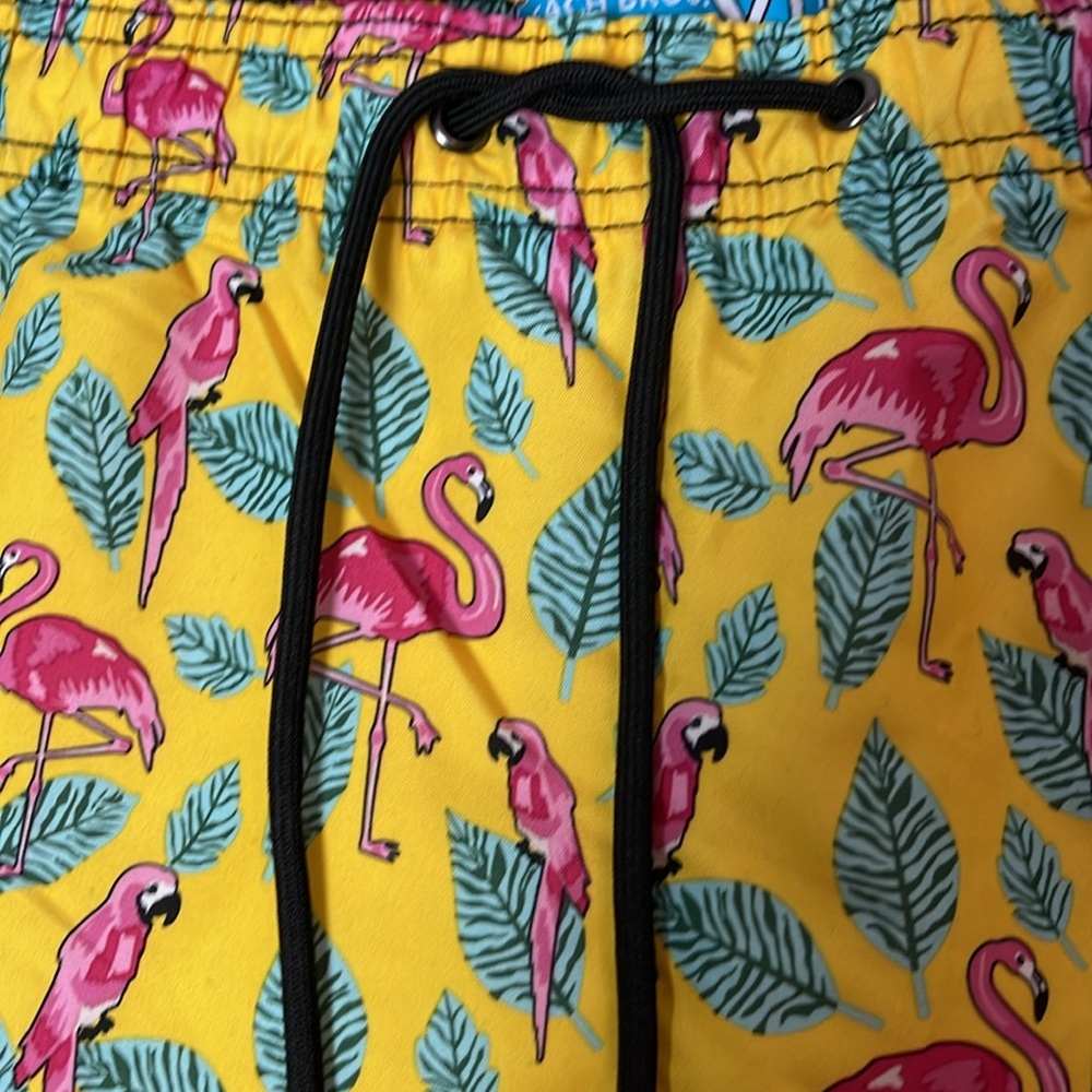 NEW Beach Bros. XL Yellow Pink Beach Swim Trunks - Picture 4 of 5